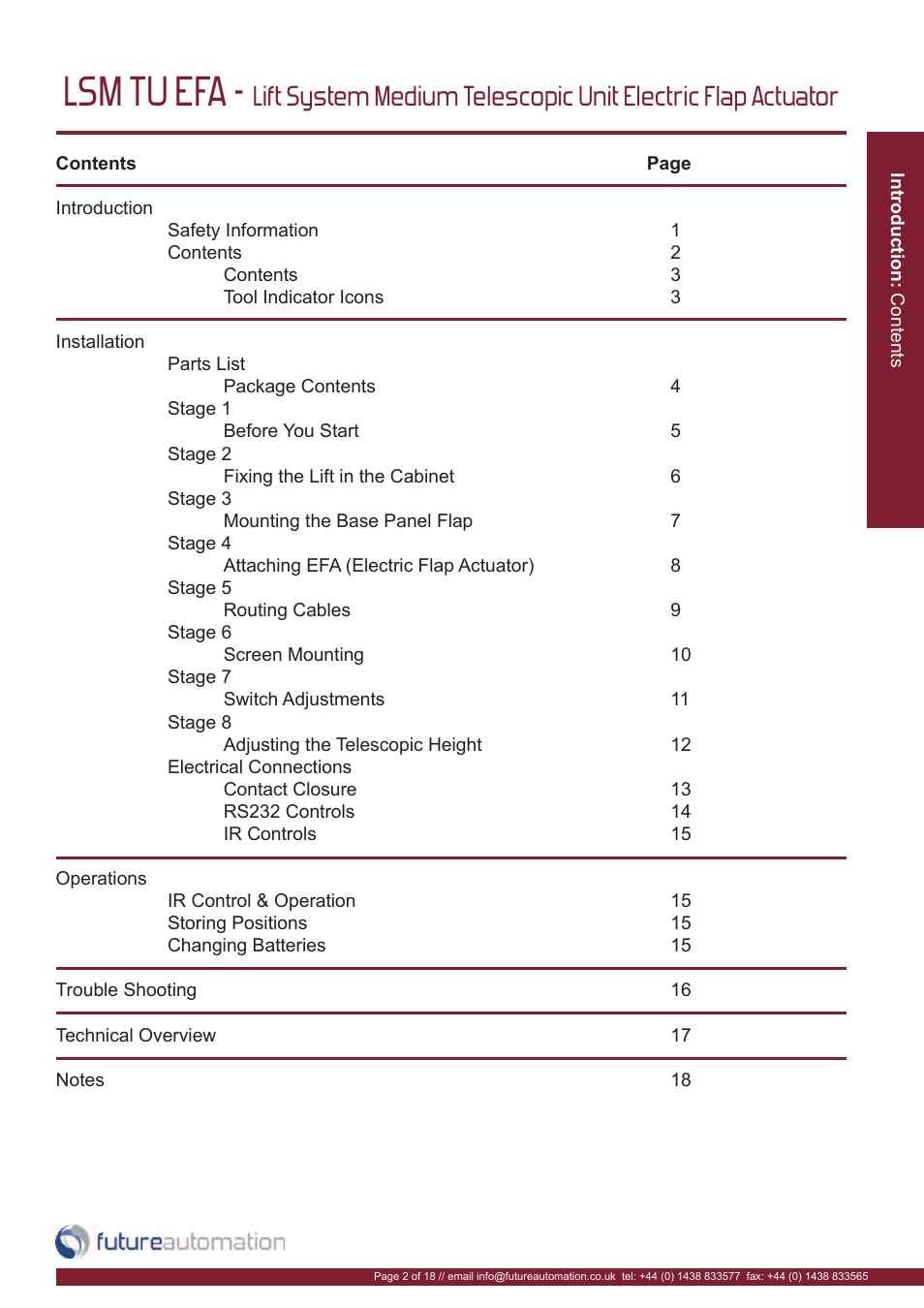 Lsm tu efa | Future Automation LSM-TU-EFA User Manual | Page 3 / 20