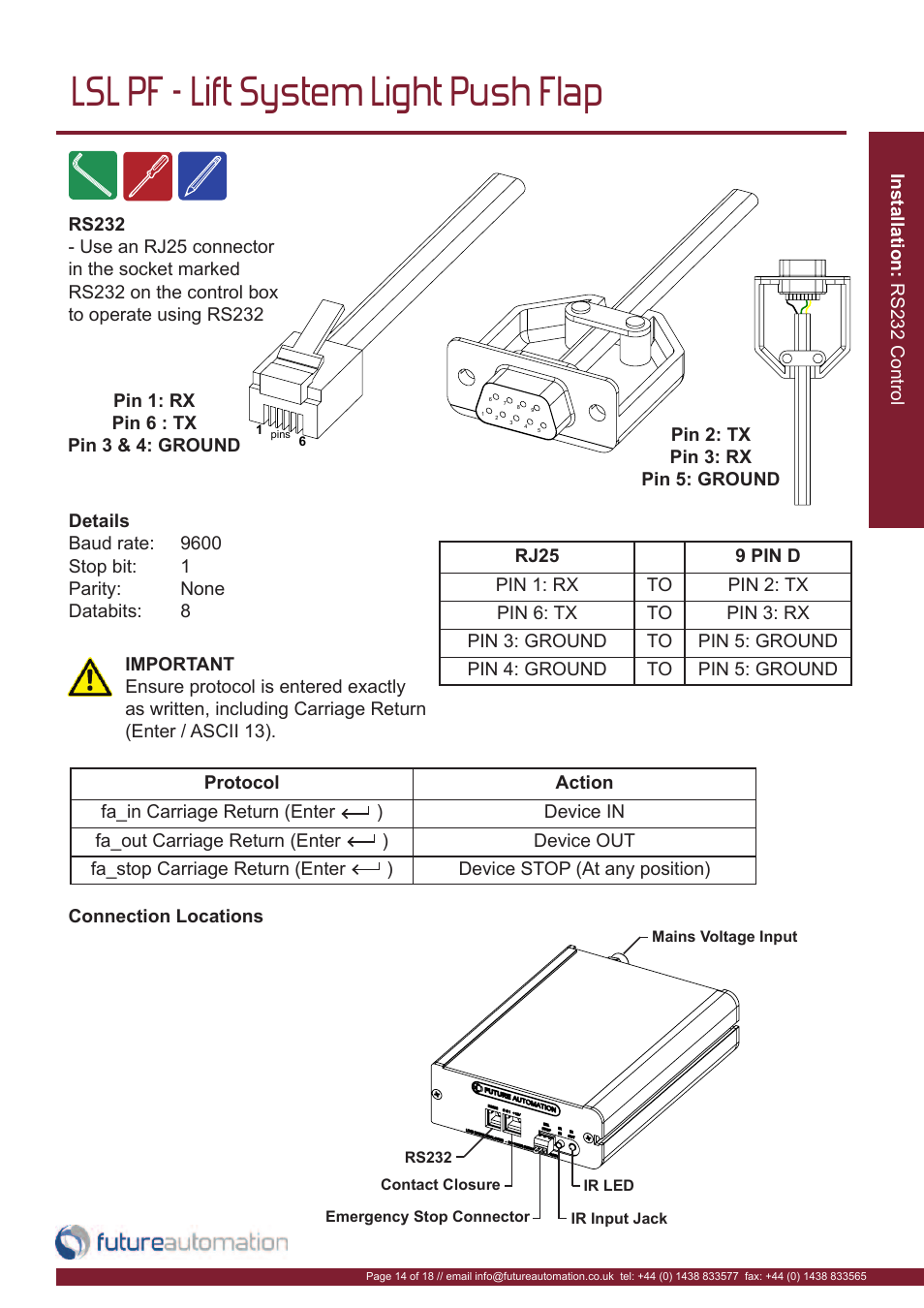 Lsl pf - lift system light push flap | Future Automation LSL-PF User Manual | Page 15 / 20