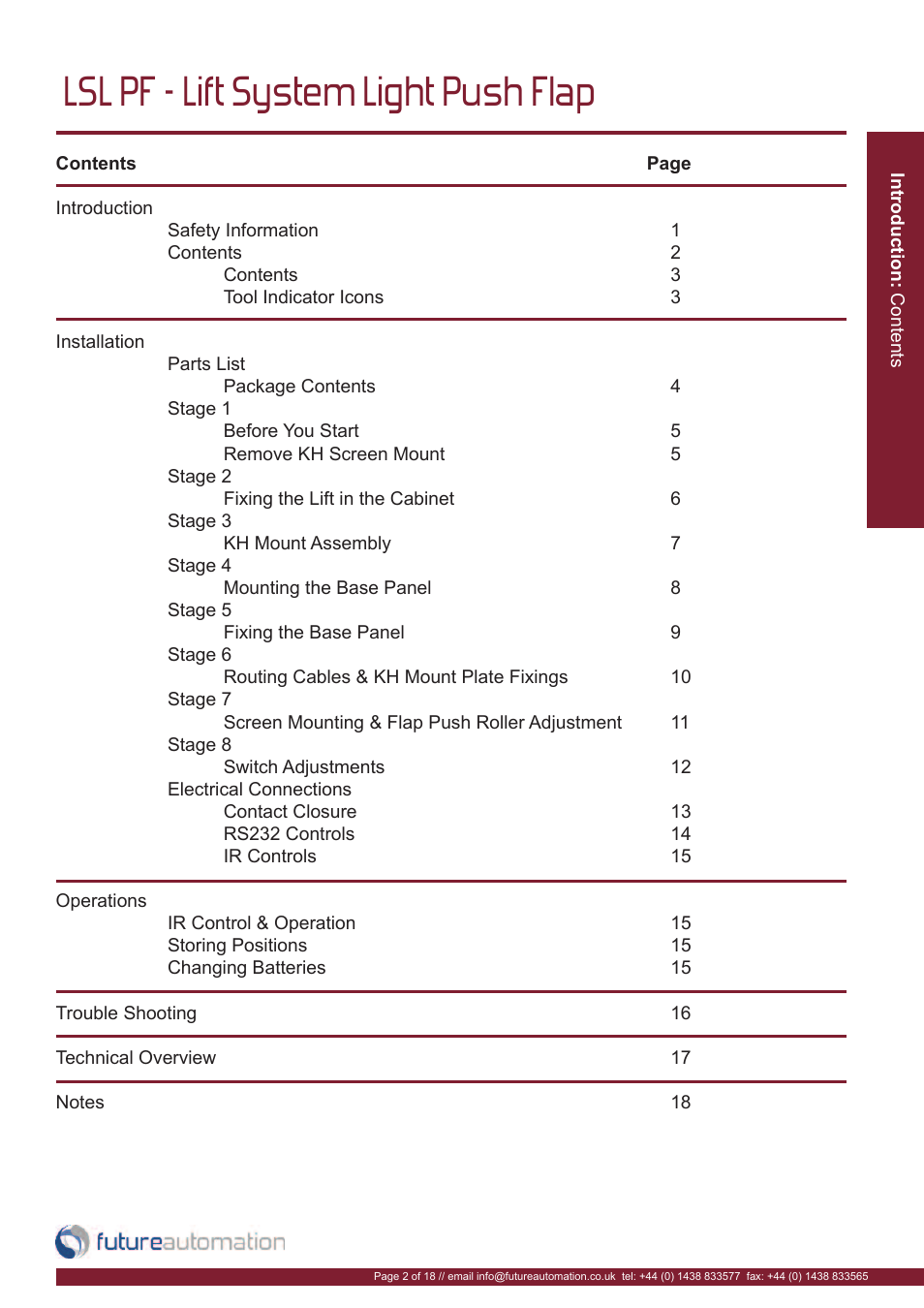 Lsl pf - lift system light push flap | Future Automation LSL-PF User Manual | Page 3 / 20