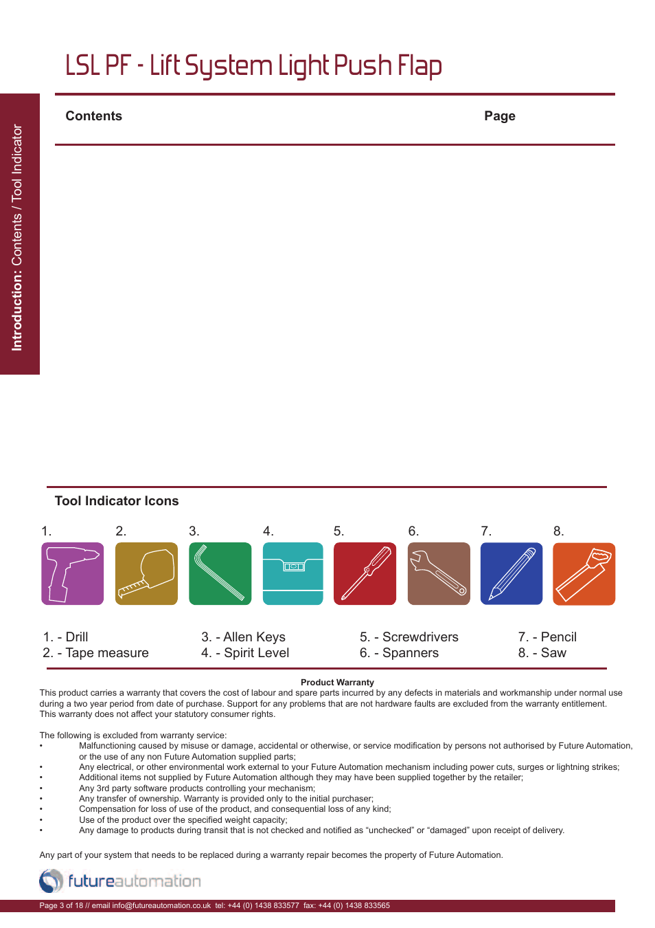 Lsl pf - lift system light push flap | Future Automation LSL-PF User Manual | Page 4 / 20