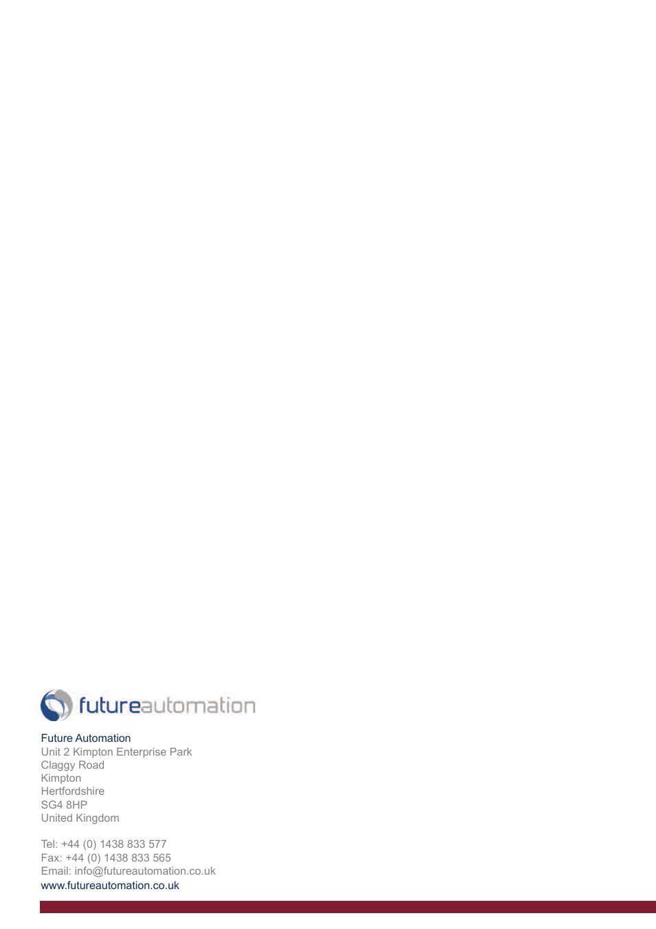 Future Automation ML User Manual | Page 22 / 22