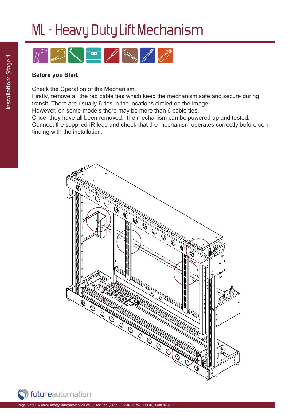 Ml - heavy duty lift mechanism | Future Automation ML User Manual | Page 6 / 22