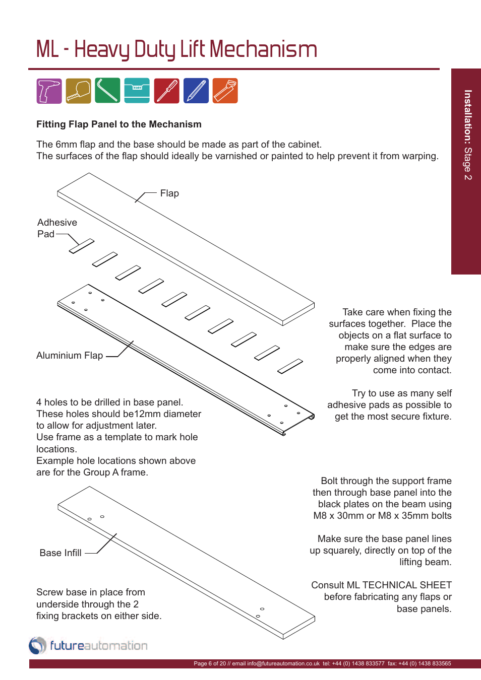 Ml - heavy duty lift mechanism | Future Automation ML User Manual | Page 7 / 22