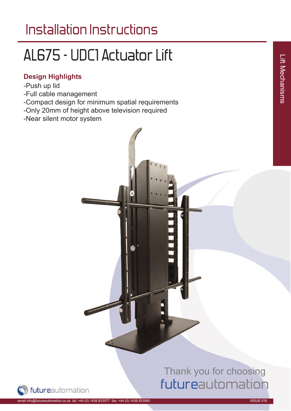 Future Automation AL675 User Manual | 20 pages