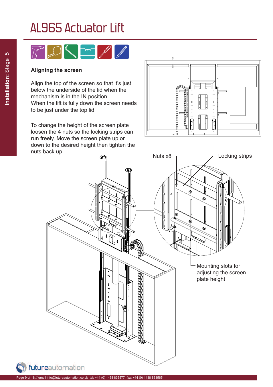 Al965 actuator lift | Future Automation AL965 User Manual | Page 10 / 20