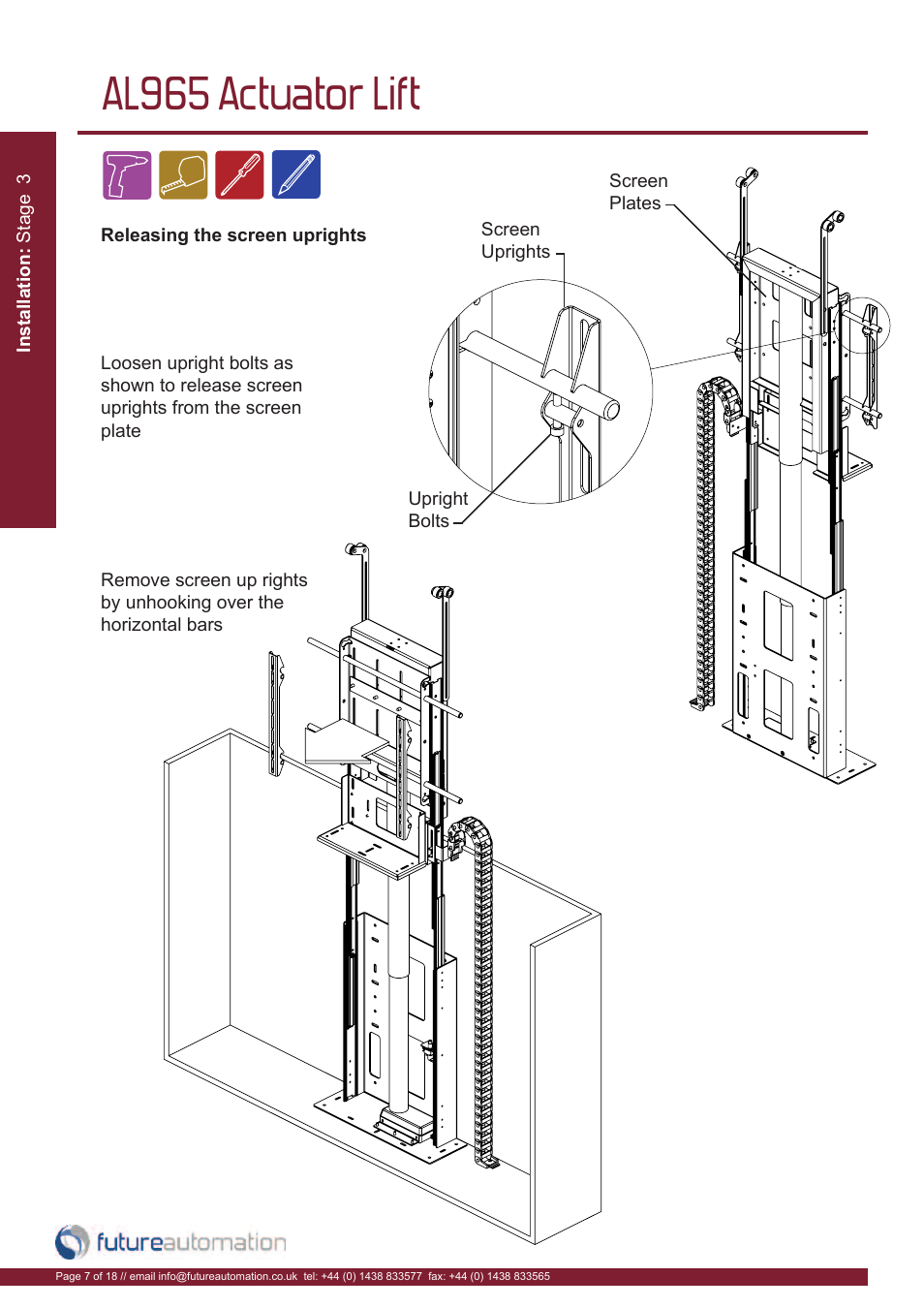 Al965 actuator lift | Future Automation AL965 User Manual | Page 8 / 20