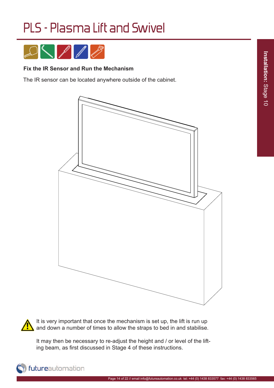 Pls - plasma lift and swivel | Future Automation PLS User Manual | Page 15 / 24