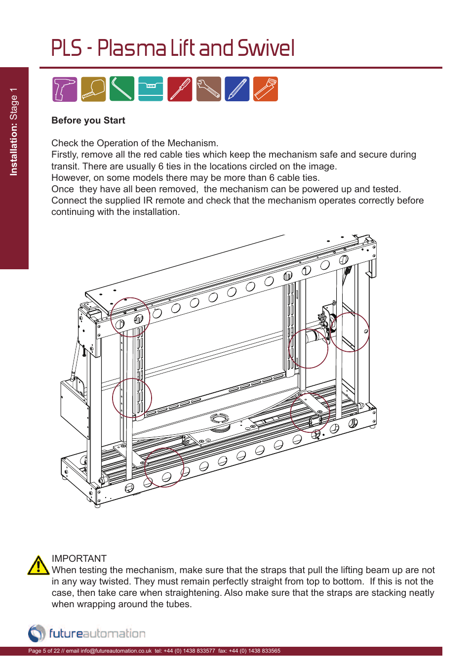 Pls - plasma lift and swivel | Future Automation PLS User Manual | Page 6 / 24