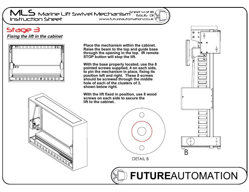 Sheet5, Drawing view11, Drawing view12 | Drawing view13, Detail view b (1 : 1), Future automation mls, Stage 3 | Future Automation MLS User Manual | Page 5 / 19
