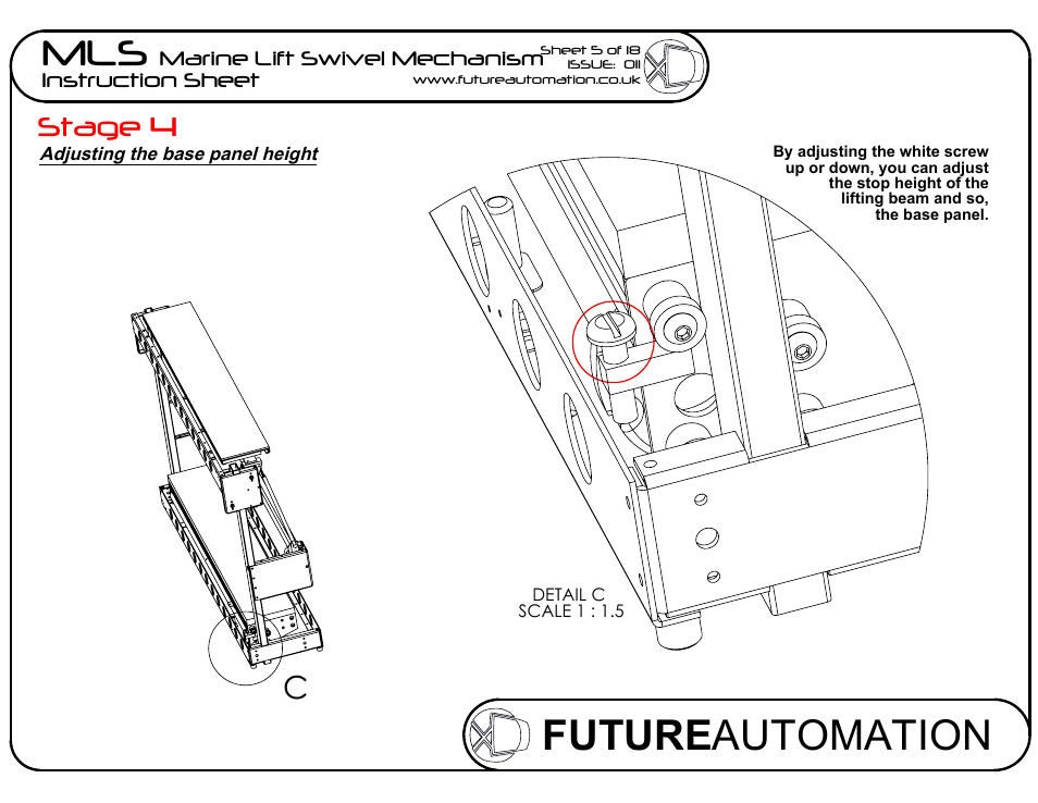 Sheet6, Drawing view94, Detail view c (1 : 1.5) | Future automation mls, Stage 4 | Future Automation MLS User Manual | Page 6 / 19