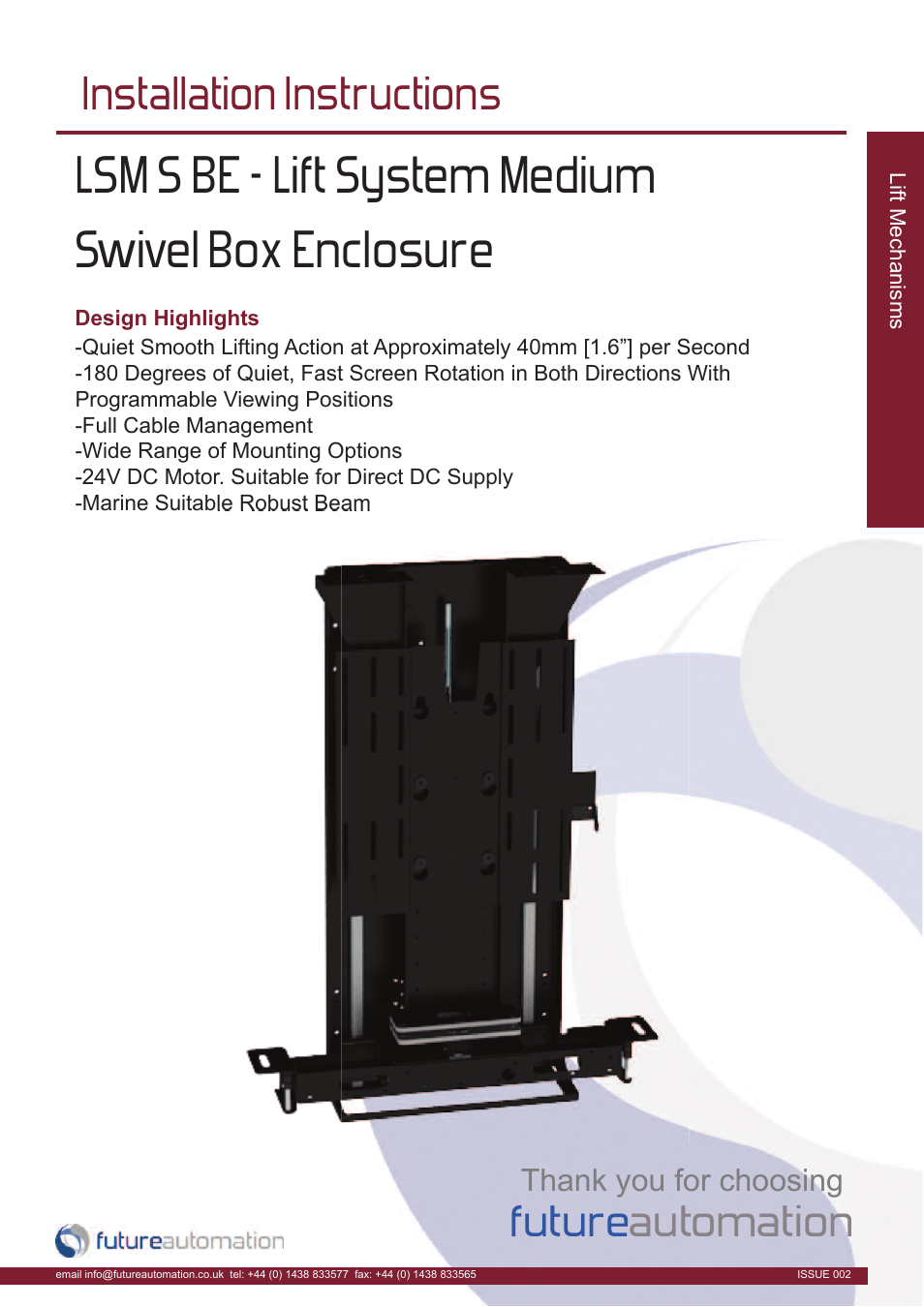 Future Automation LSM-S-BE User Manual | 22 pages