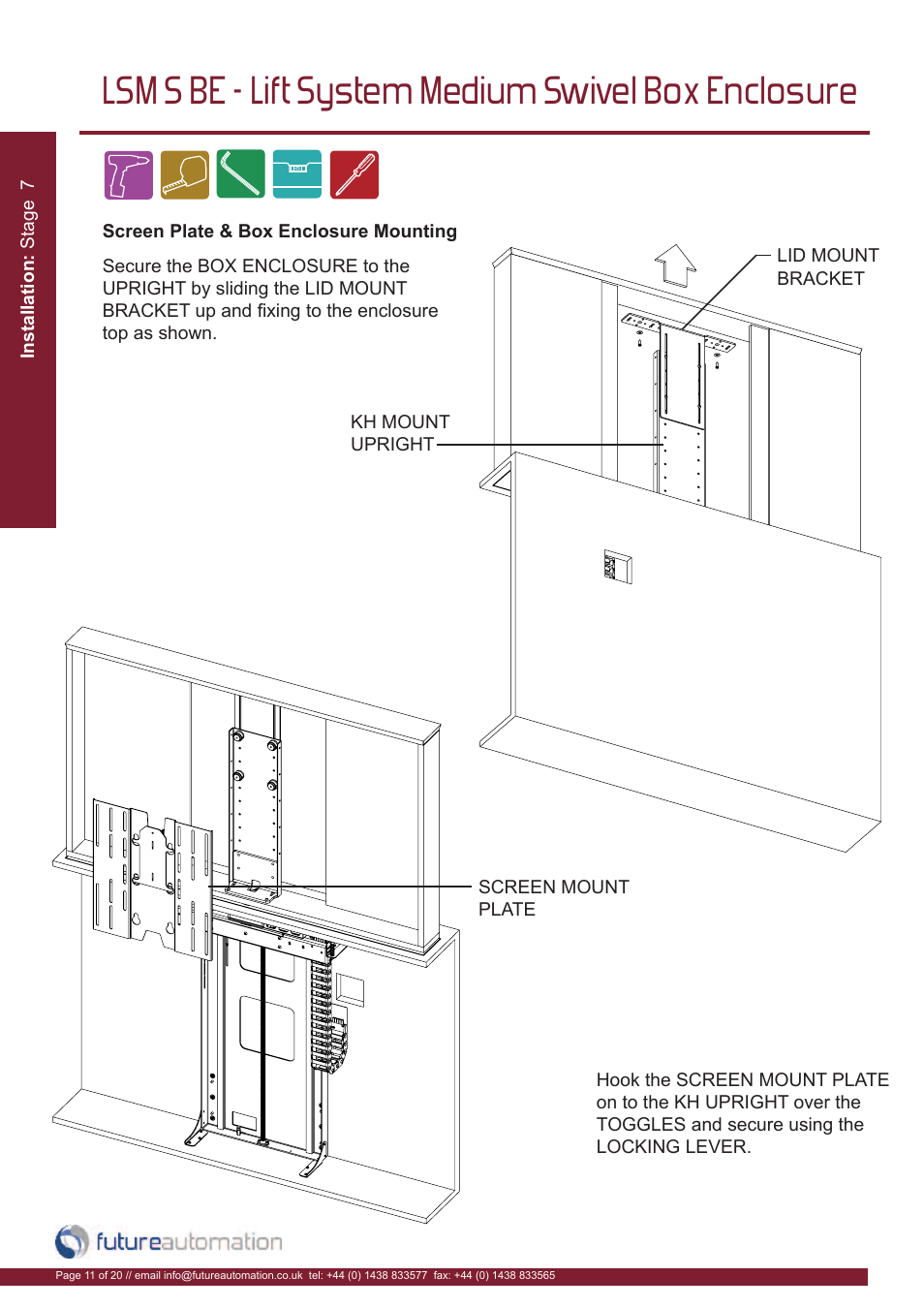 Lsm s be - lift system medium swivel box enclosure | Future Automation LSM-S-BE User Manual | Page 12 / 22
