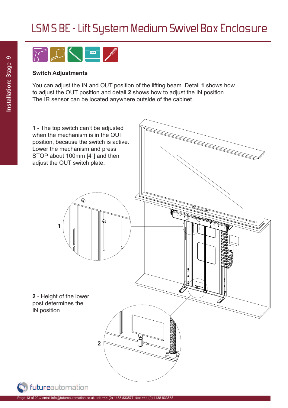 Lsm s be - lift system medium swivel box enclosure | Future Automation LSM-S-BE User Manual | Page 14 / 22