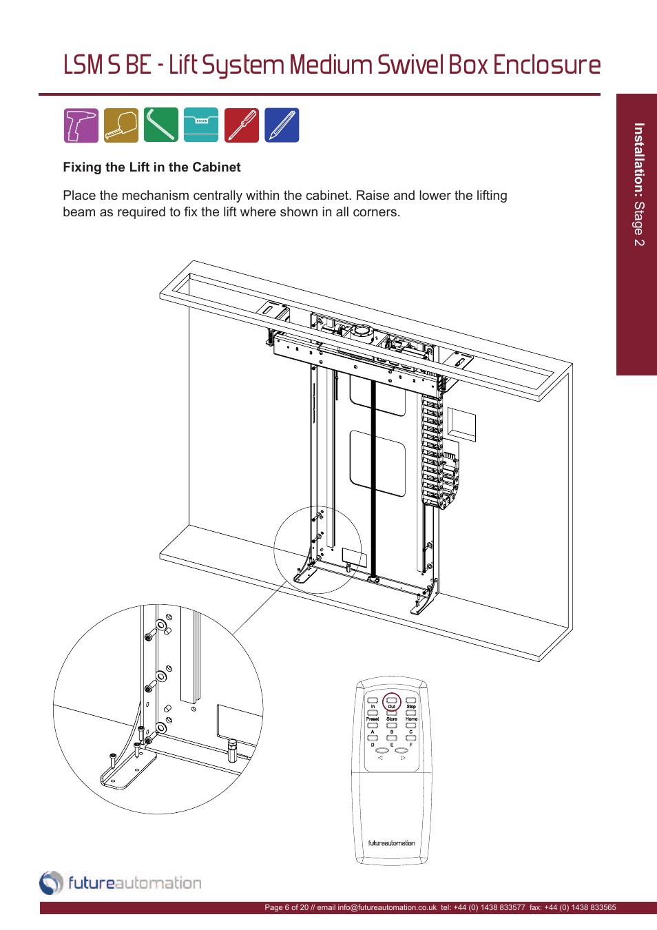 Lsm s be - lift system medium swivel box enclosure | Future Automation LSM-S-BE User Manual | Page 7 / 22