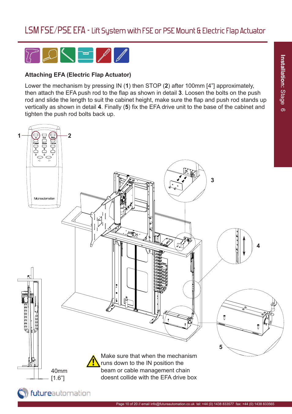 Lsm fse/pse efa | Future Automation LSM-FSE User Manual | Page 11 / 22