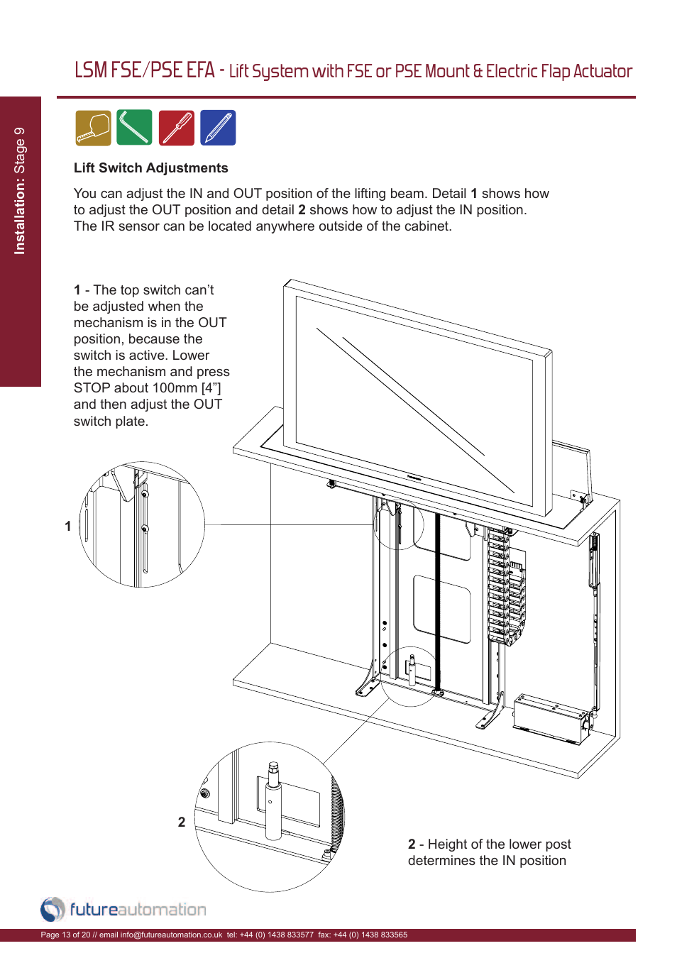 Lsm fse/pse efa | Future Automation LSM-FSE User Manual | Page 14 / 22