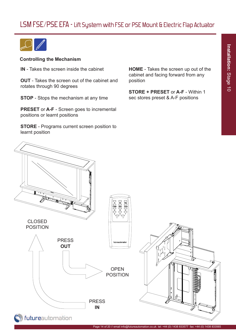 Lsm fse/pse efa | Future Automation LSM-FSE User Manual | Page 15 / 22