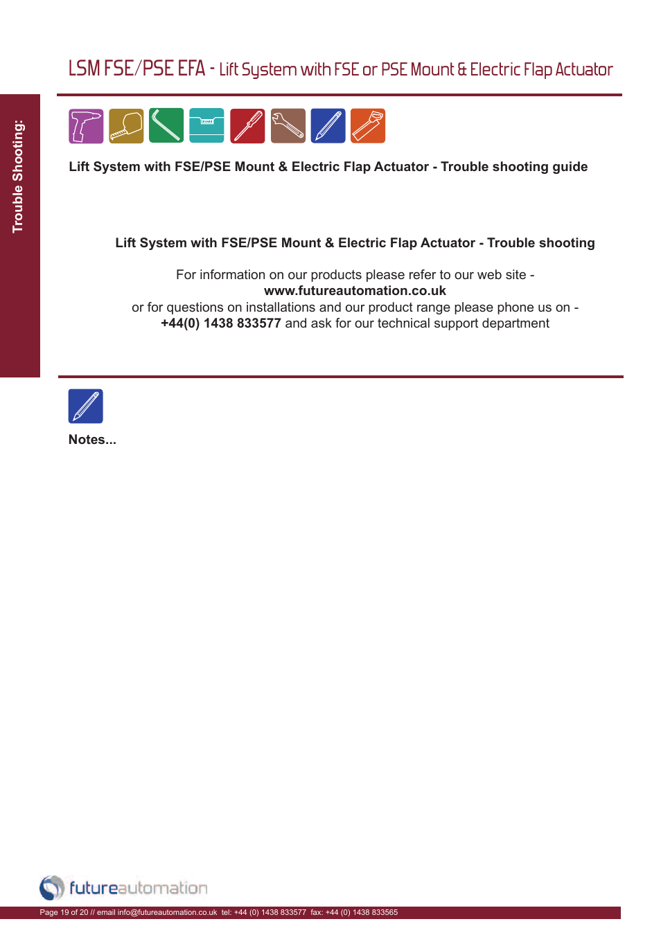 Lsm fse/pse efa | Future Automation LSM-FSE User Manual | Page 20 / 22