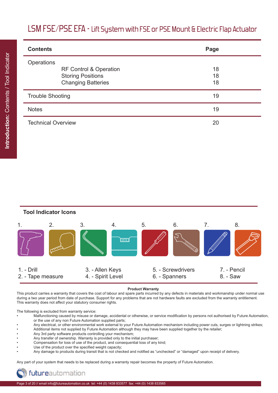 Lsm fse/pse efa | Future Automation LSM-FSE User Manual | Page 4 / 22