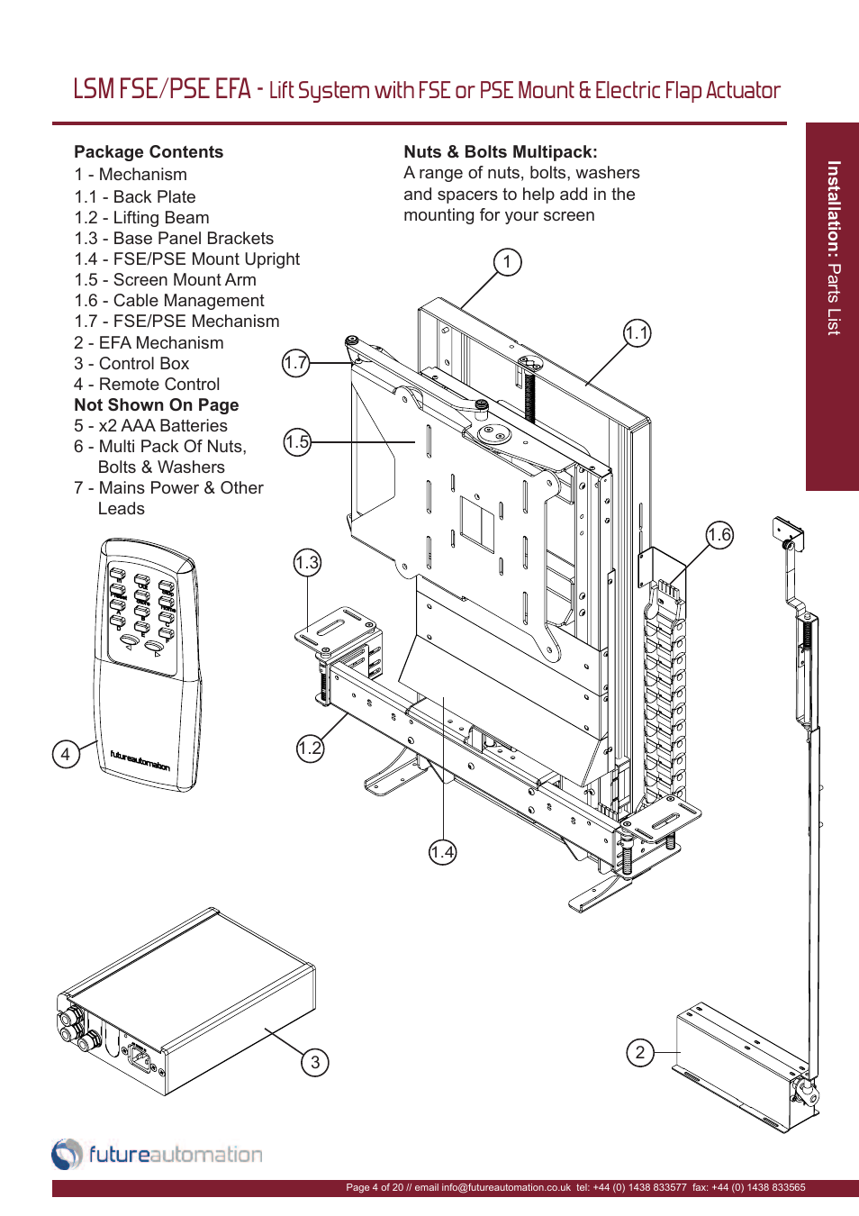 Lsm fse/pse efa | Future Automation LSM-FSE User Manual | Page 5 / 22