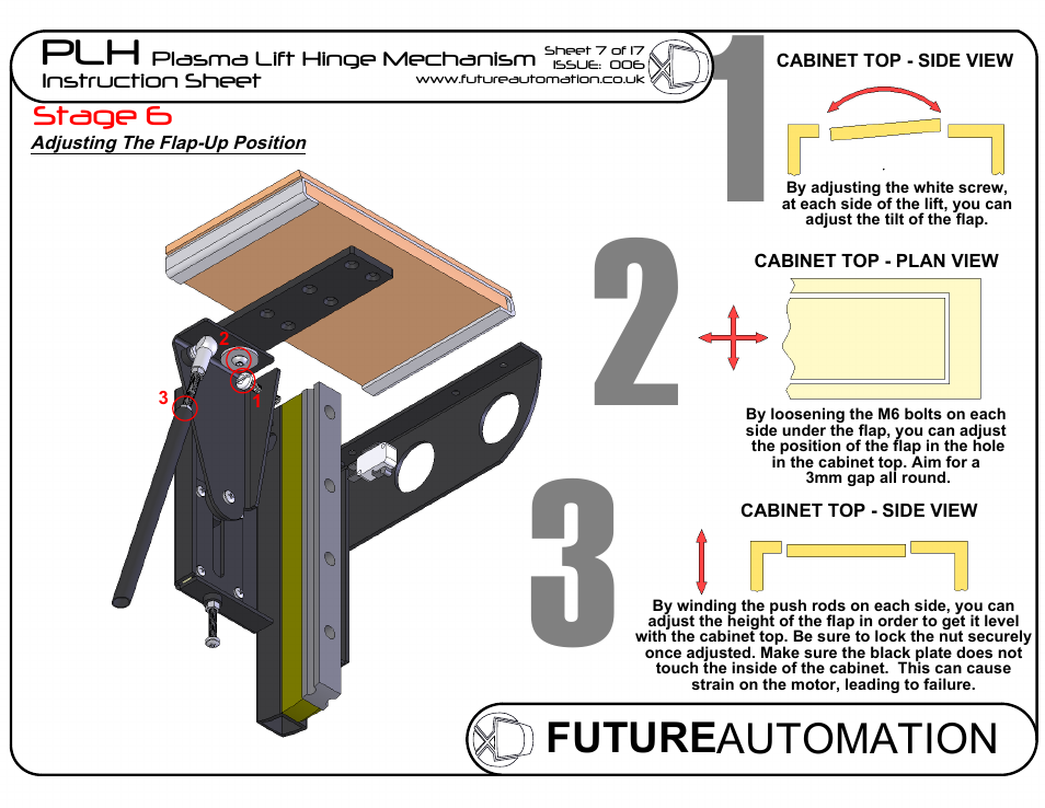Sheet8, Drawing view21, Drawing view22 | Drawing view23, Drawing view24, Drawing view25, Drawing view36, Drawing view86 | Future Automation PLH User Manual | Page 8 / 18