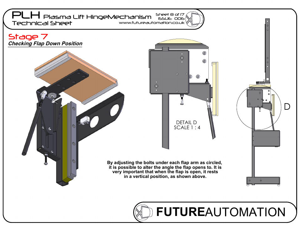 Sheet18, Drawing view87, Drawing view88 | Detail view d (1 : 4), Future automation plh, Stage 7 | Future Automation PLH User Manual | Page 9 / 18