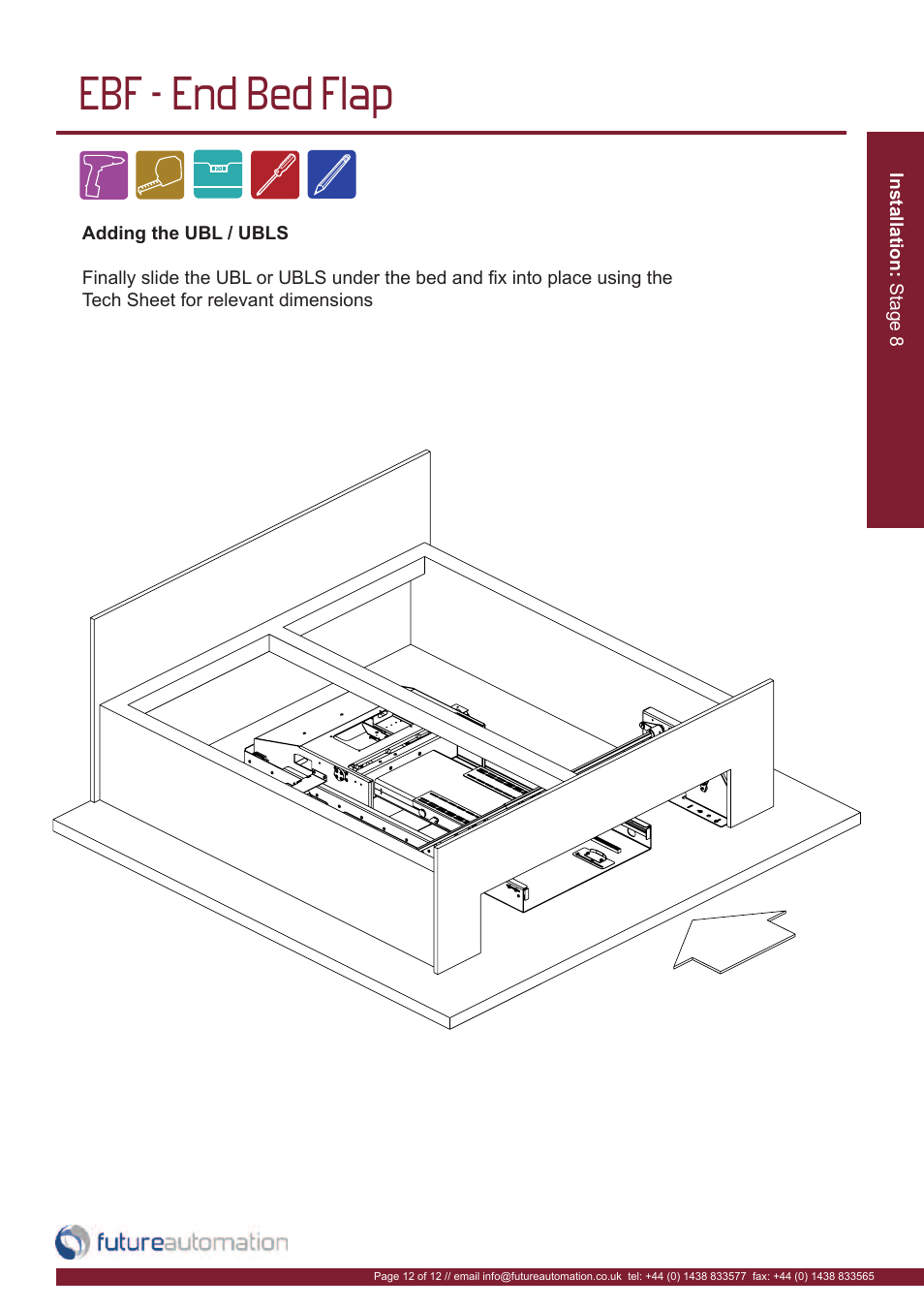 Ebf - end bed flap | Future Automation UBL User Manual | Page 13 / 14