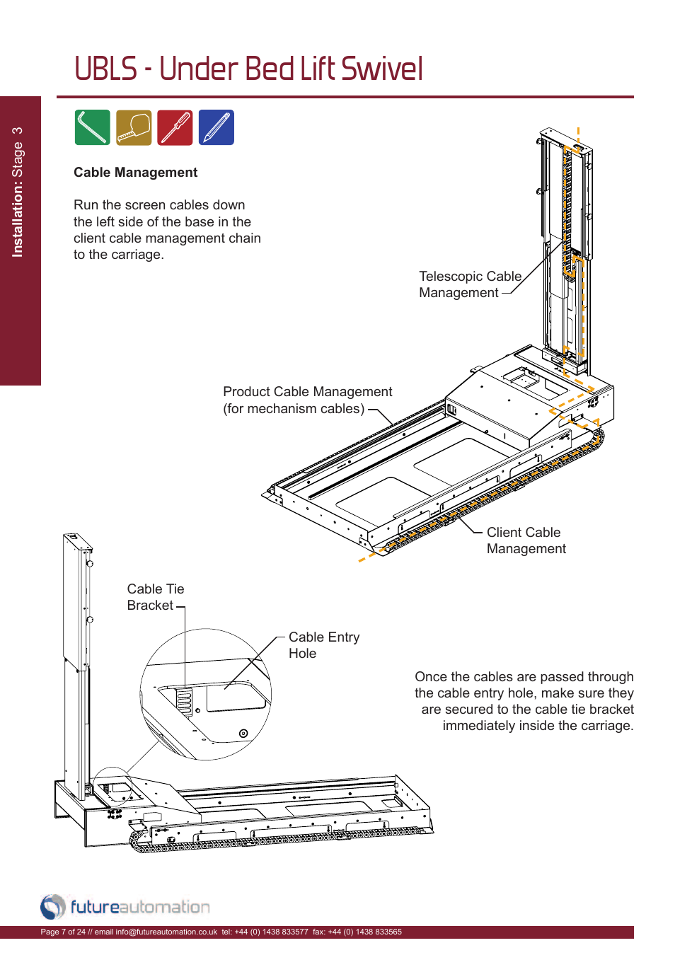 Ubls - under bed lift swivel | Future Automation UBLS User Manual | Page 8 / 26