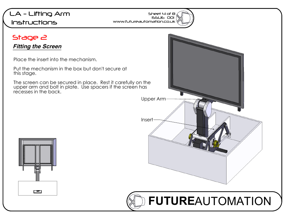 Drawing view25, Drawing view26, Future automation | Stage 2, La - lifting arm instructions | Future Automation LA User Manual | Page 4 / 8