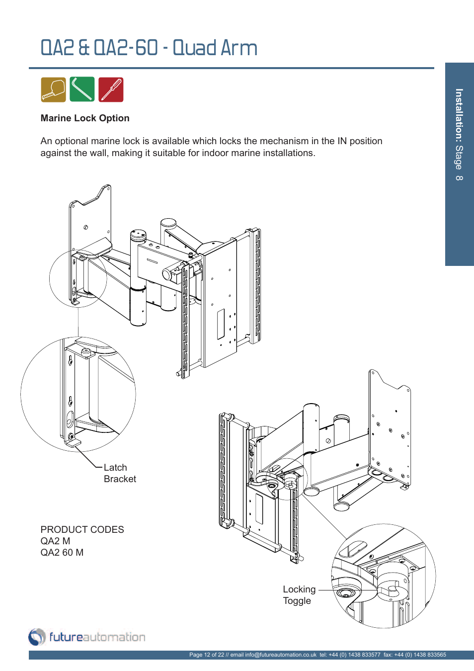 Qa2 & qa2-60 - quad arm | Future Automation QA2 User Manual | Page 13 / 24