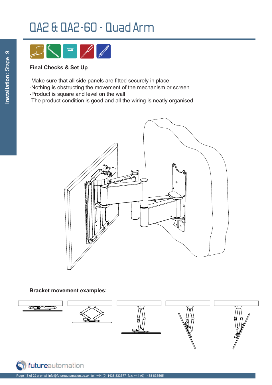 Qa2 & qa2-60 - quad arm | Future Automation QA2 User Manual | Page 14 / 24