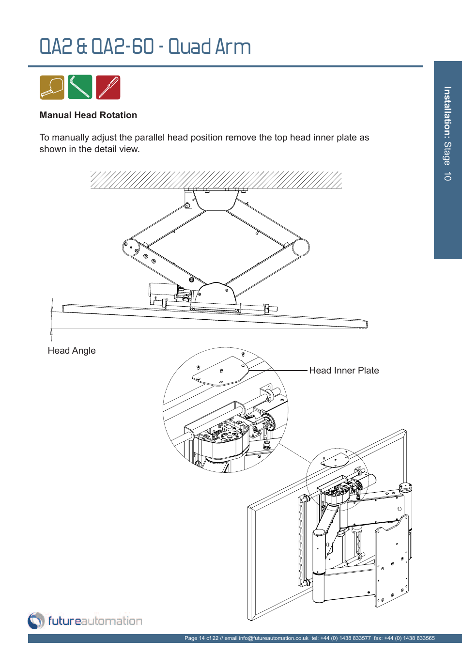 Qa2 & qa2-60 - quad arm | Future Automation QA2 User Manual | Page 15 / 24