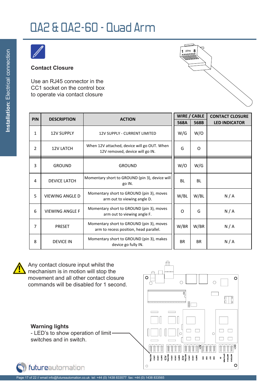 Qa2 & qa2-60 - quad arm | Future Automation QA2 User Manual | Page 18 / 24