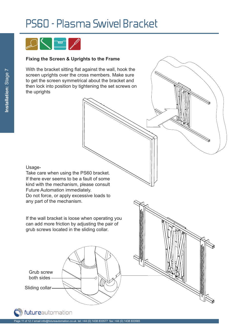 Ps60 - plasma swivel bracket | Future Automation PS60 User Manual | Page 12 / 14