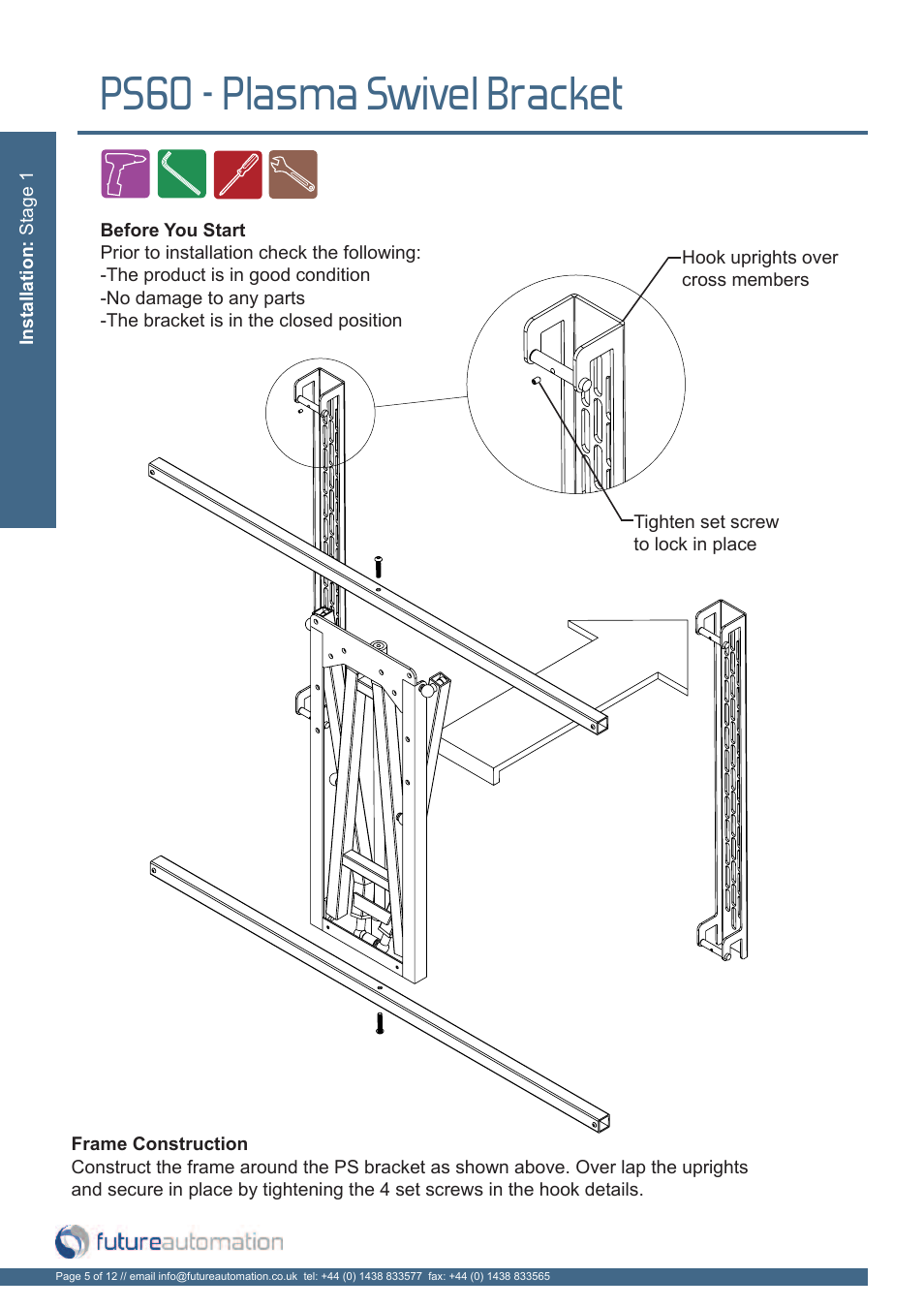 Ps60 - plasma swivel bracket | Future Automation PS60 User Manual | Page 6 / 14