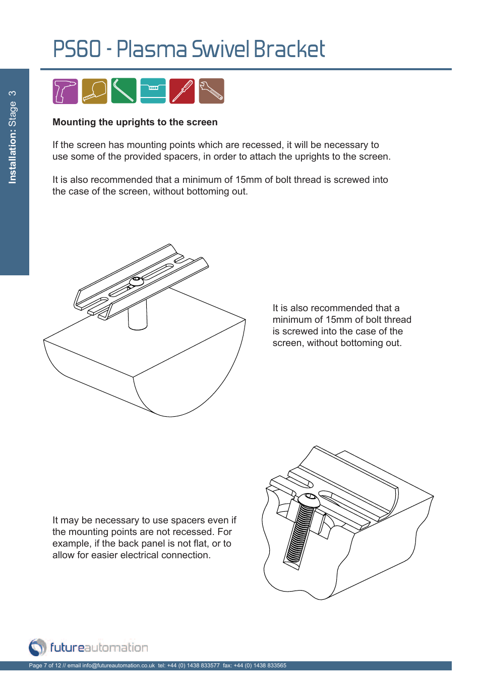 Ps60 - plasma swivel bracket | Future Automation PS60 User Manual | Page 8 / 14
