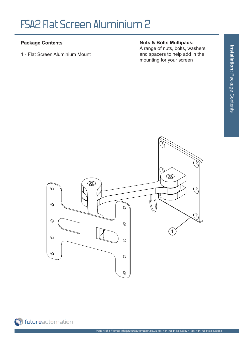 Fsa2 flat screen aluminium 2 | Future Automation FSA2 User Manual | Page 5 / 10