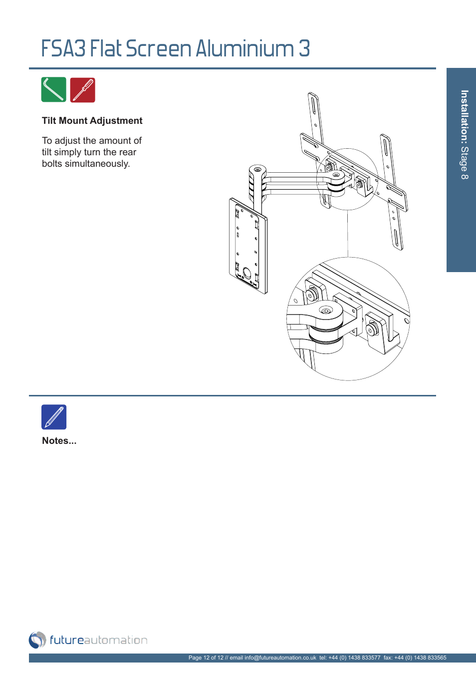 Fsa3 flat screen aluminium 3 | Future Automation FSA3 User Manual | Page 13 / 14