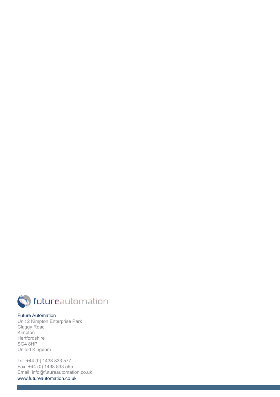 Future Automation FSA3 User Manual | Page 14 / 14