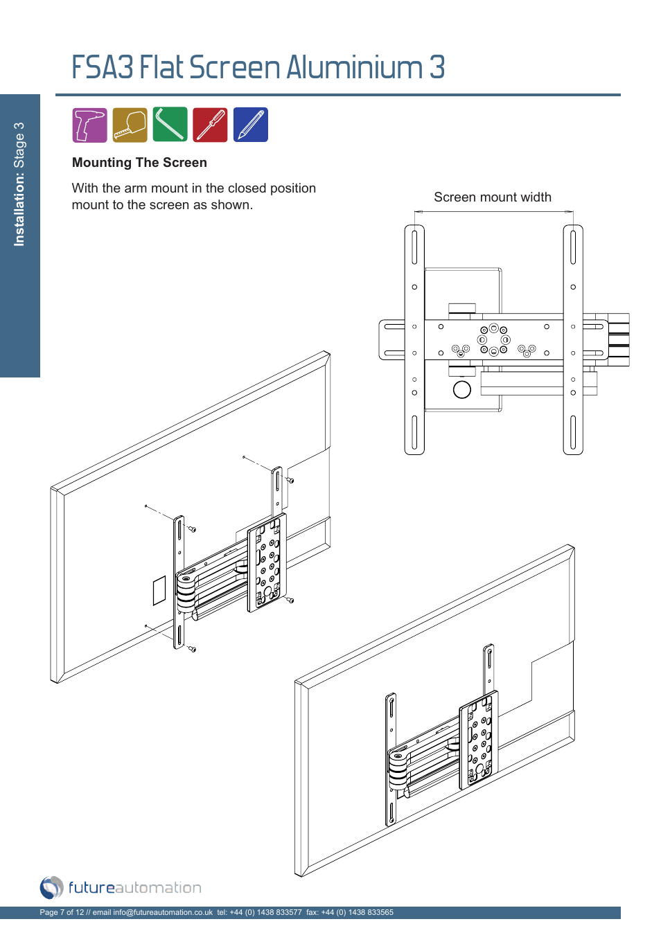 Fsa3 flat screen aluminium 3 | Future Automation FSA3 User Manual | Page 8 / 14