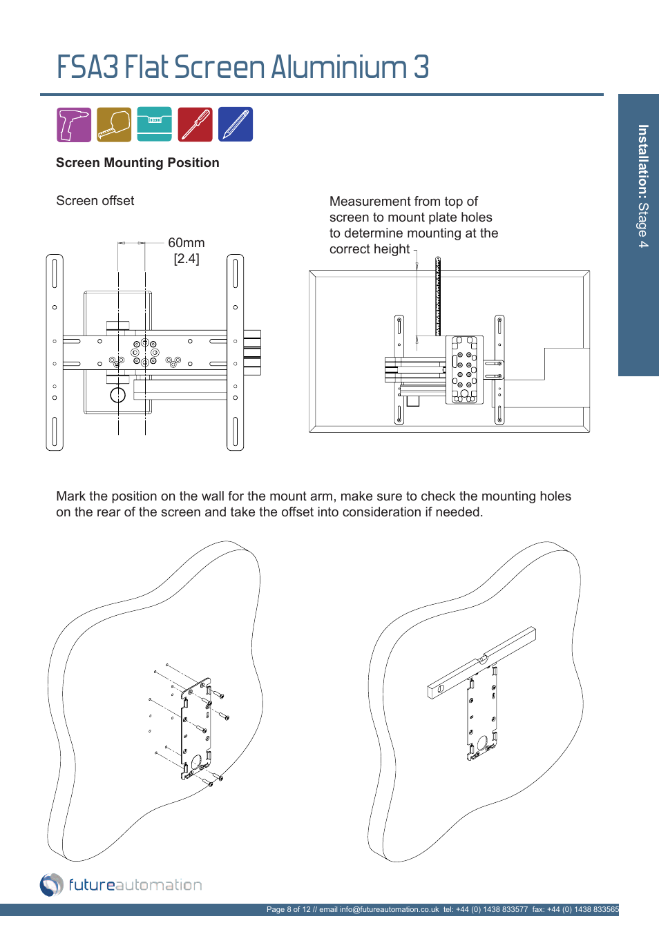Fsa3 flat screen aluminium 3 | Future Automation FSA3 User Manual | Page 9 / 14