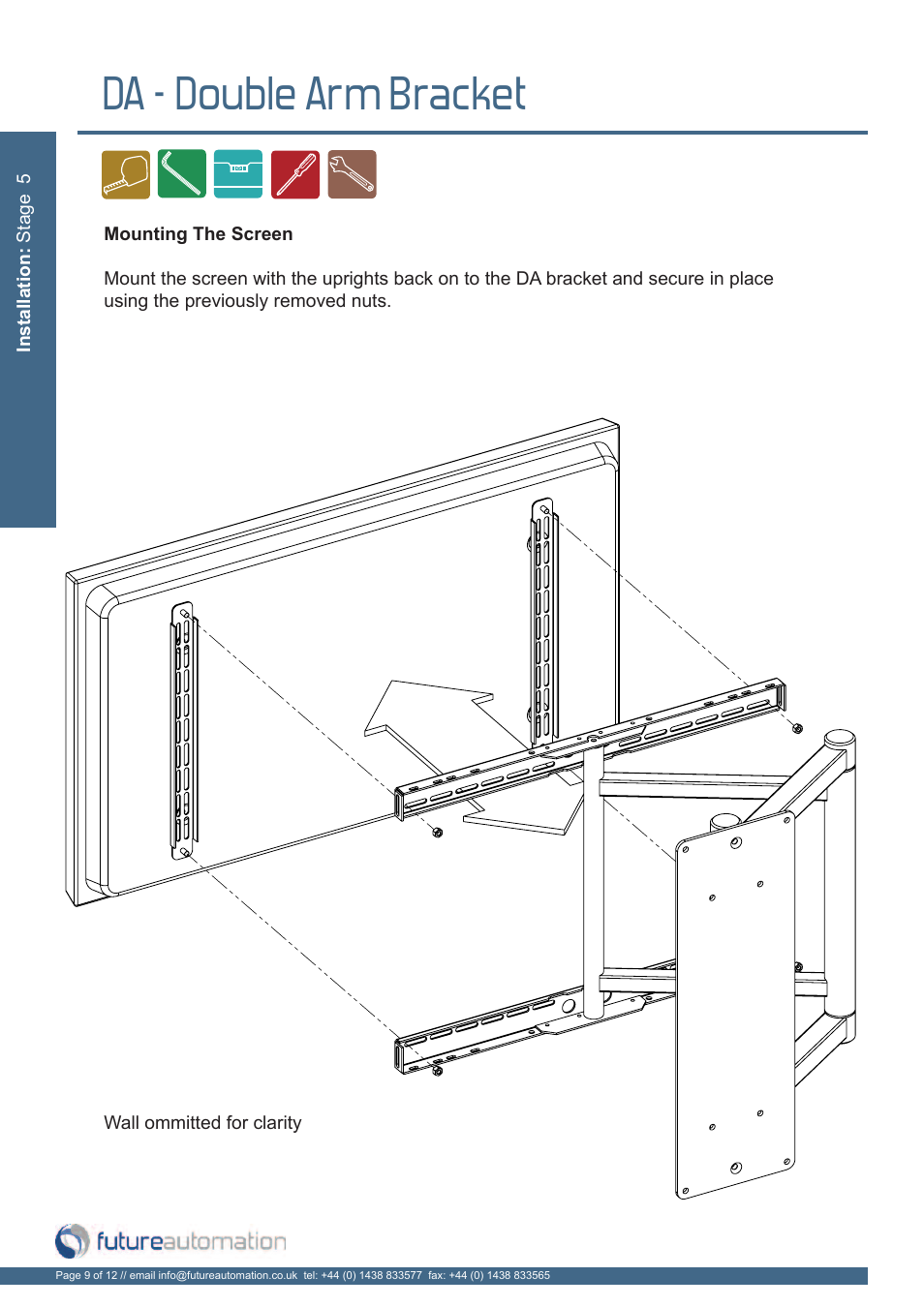 Da - double arm bracket | Future Automation DA User Manual | Page 10 / 14