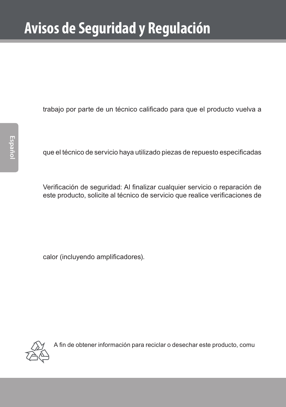 Avisos de seguridad y regulación | COBY electronic DVD938 User Manual | Page 118 / 180