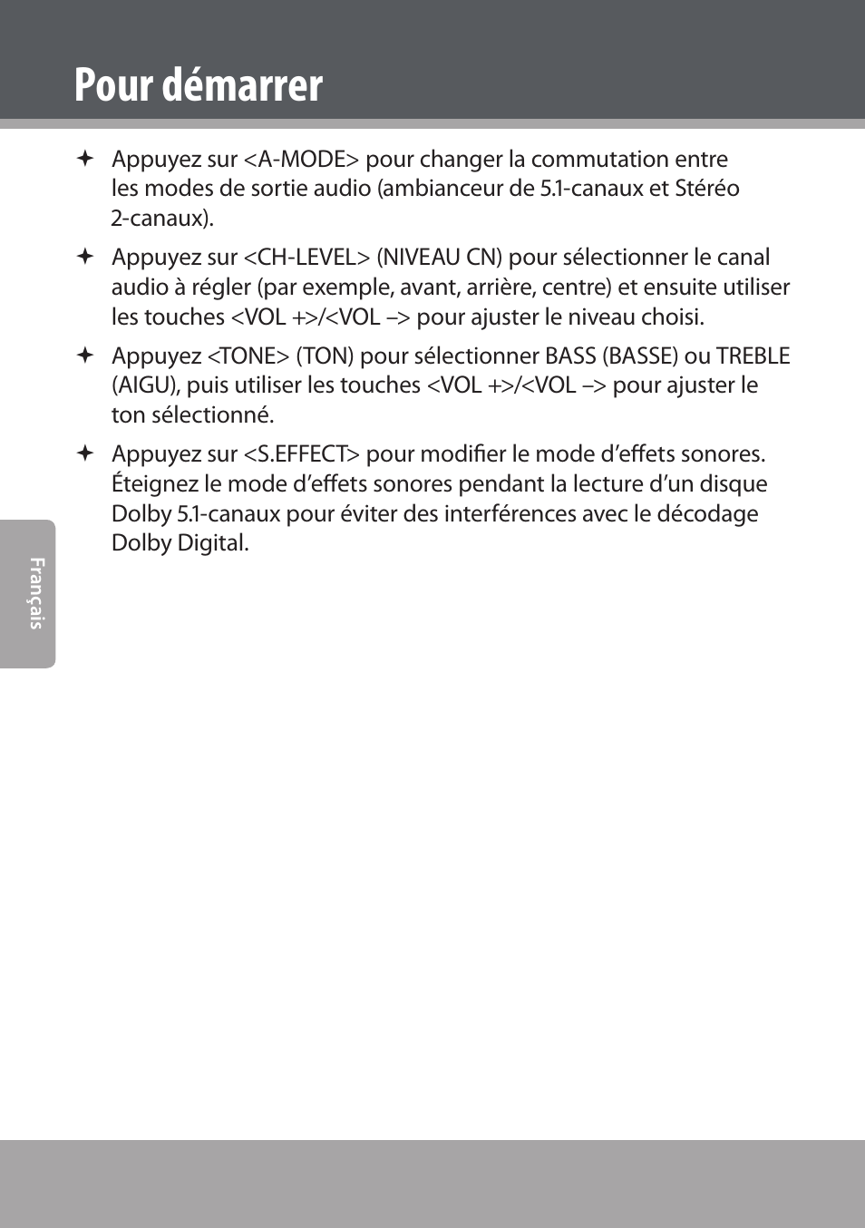 Pour démarrer | COBY electronic DVD938 User Manual | Page 146 / 180