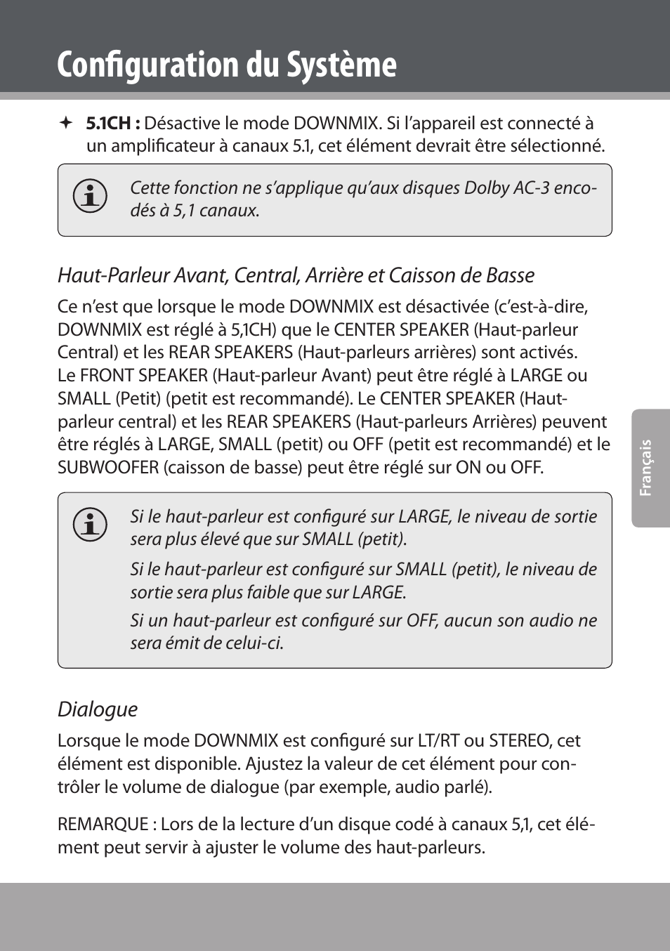 Configuration du système, Dialogue | COBY electronic DVD938 User Manual | Page 157 / 180