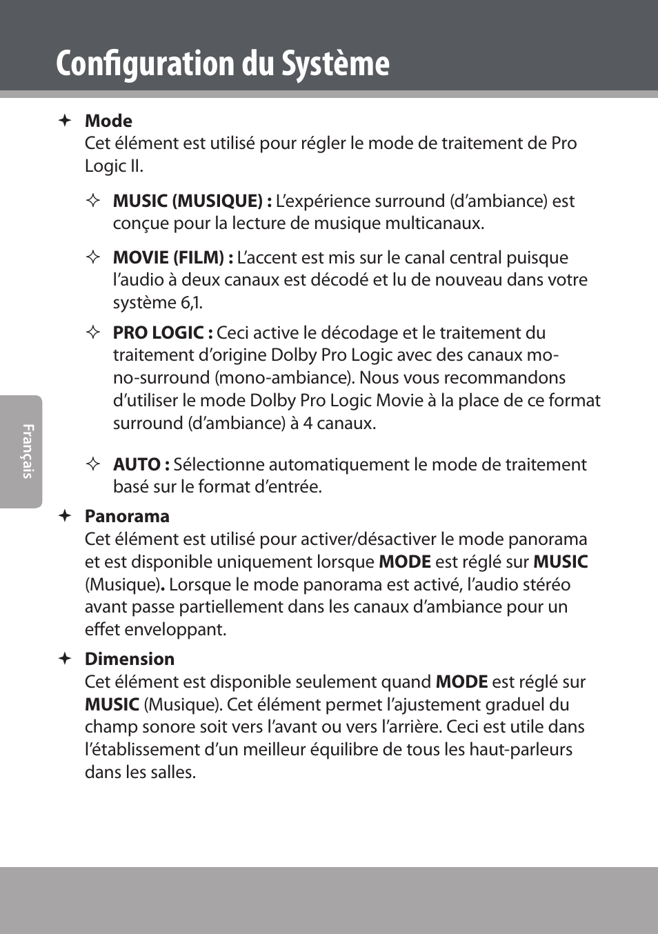 Configuration du système | COBY electronic DVD938 User Manual | Page 162 / 180