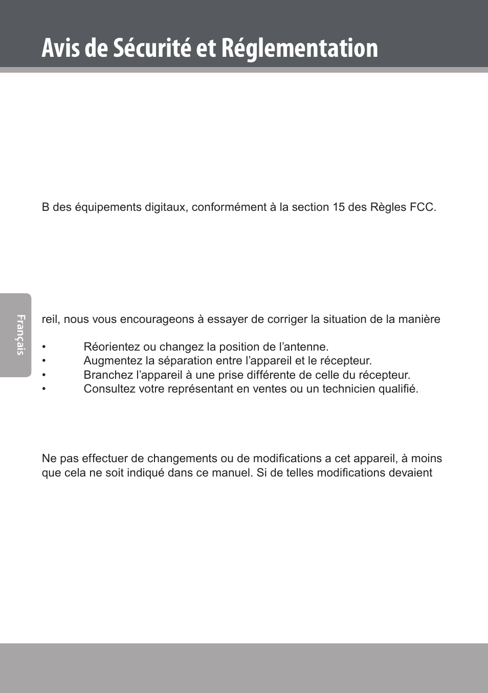 Avis de sécurité et réglementation, Déclaration fcc | COBY electronic DVD938 User Manual | Page 178 / 180