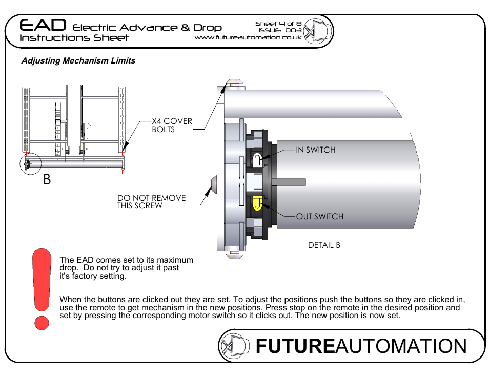 Sheet3, Drawing view8, Detail view b (1 : 1) | Drawing view10, Future automation ead | Future Automation EAD User Manual | Page 4 / 8