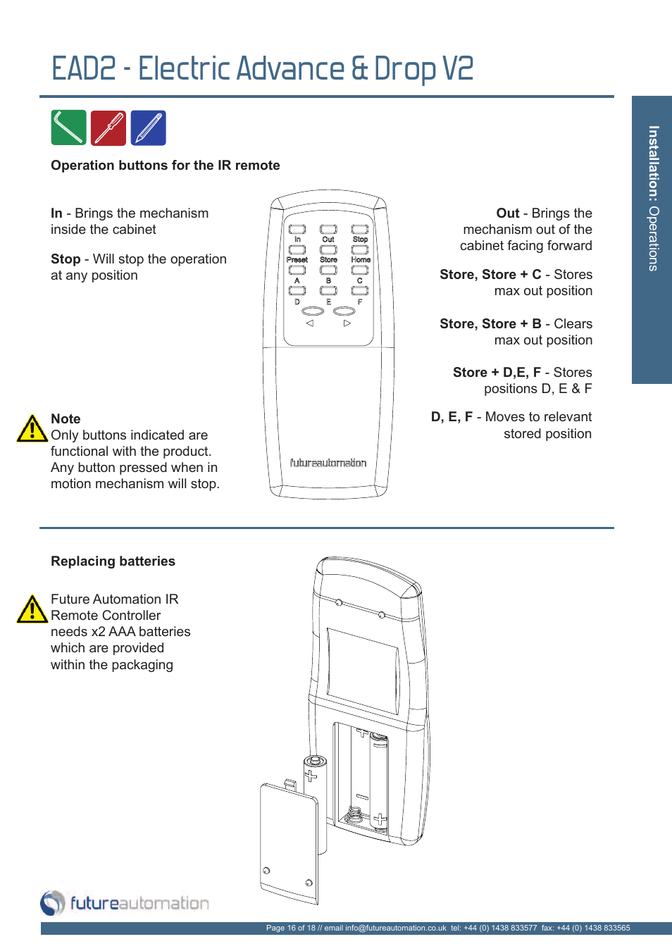 Ead2 - electric advance & drop v2 | Future Automation EAD2 User Manual | Page 17 / 20