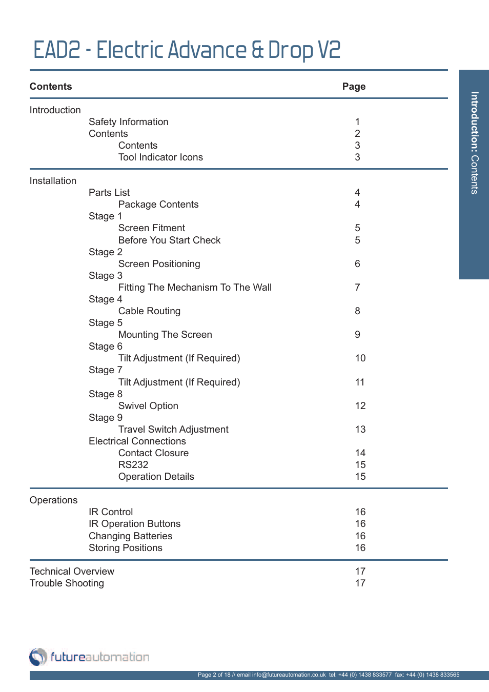 Ead2 - electric advance & drop v2 | Future Automation EAD2 User Manual | Page 3 / 20